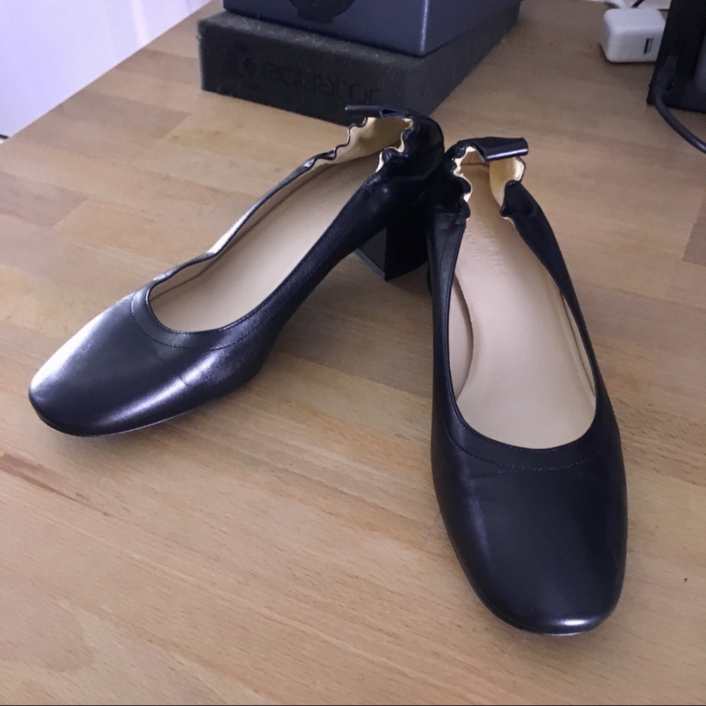 Everlane Day Heel Black Leather Size 7